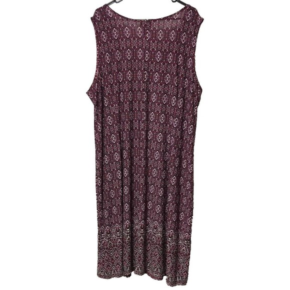 Catherine's 3X 26/28 Women's Sleeveless Midi Tank Dress Purple Paisley Diamonds - Picture 2 of 6